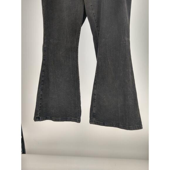 Ava & Viv Womens Jeans Plus 20 High Rise Flare Leg Relaxed Denim Stretch Black - Picture 5 of 10